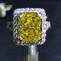 wong rain luxury 925 sterling silver 6 ct radiant cut created moissanite gemstone wedding engagement ring fine jewelry wholesale