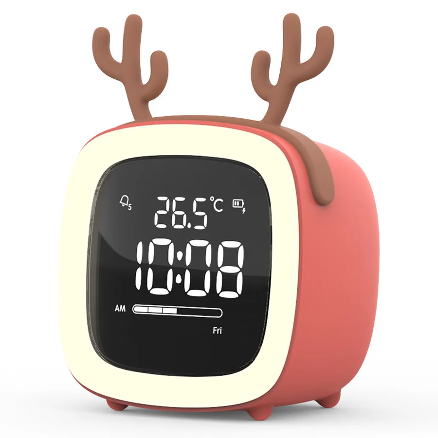 Зеркальный Будильник Электронный милый тихий сон со светодиодной подсветкой