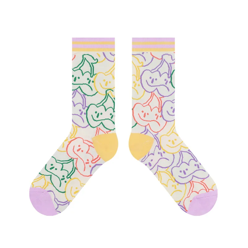 

Fruit Ladies Socks Text Women Sock Printing Fashion Simplicity Personality Jacquard Cotton Breathable Sox Soft Japanese Avocado