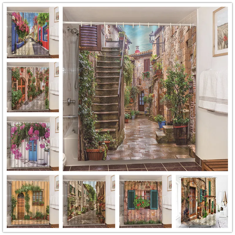 Занавески для ванной из водонепроницаемой ткани декоративные занавески сада