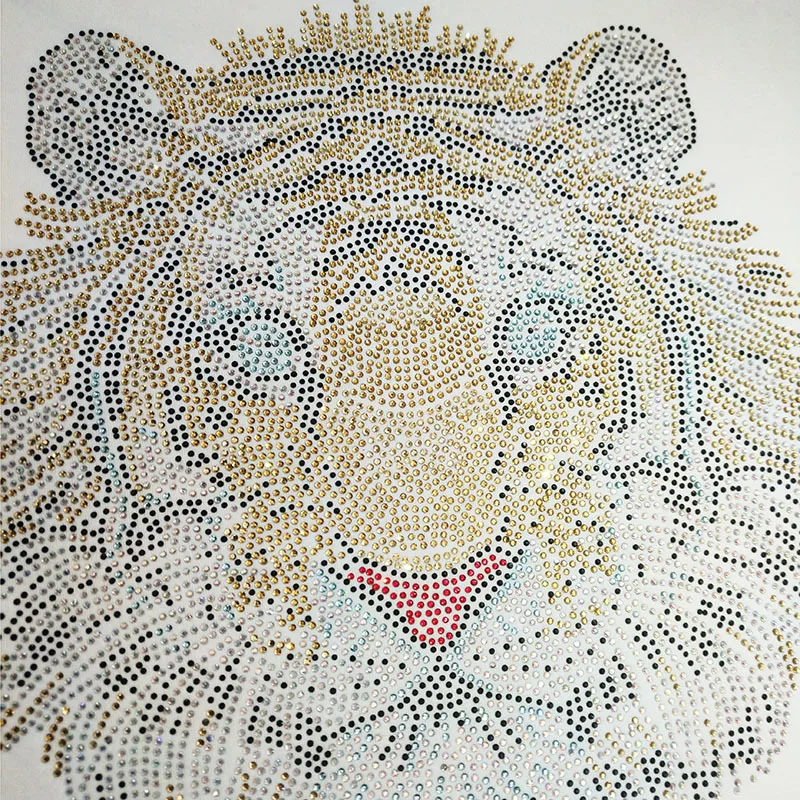 5 шт./лот! Футболка с принтом головы тигра для фиксации груди Стразы одежды | Дом и