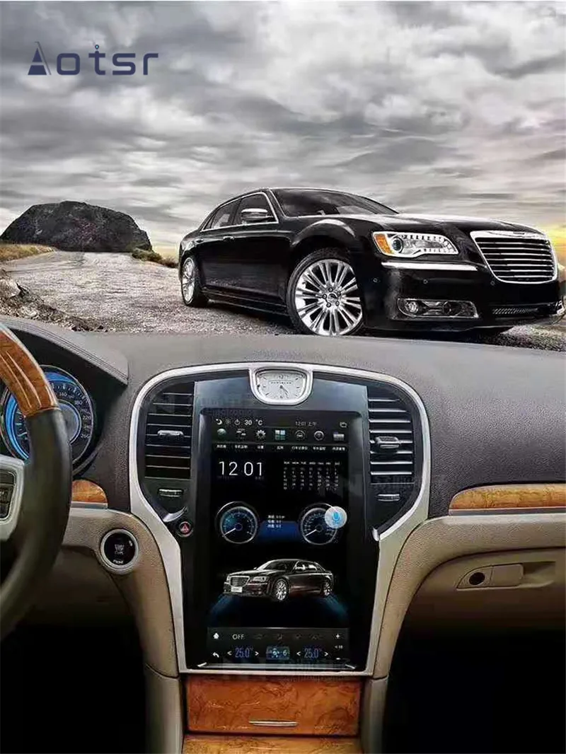 Android 9 0 Tesla style 13 3 &quotавтомобильный DVD GPS-навигатор для Chrysler 300C 2013-2019 автомобильный