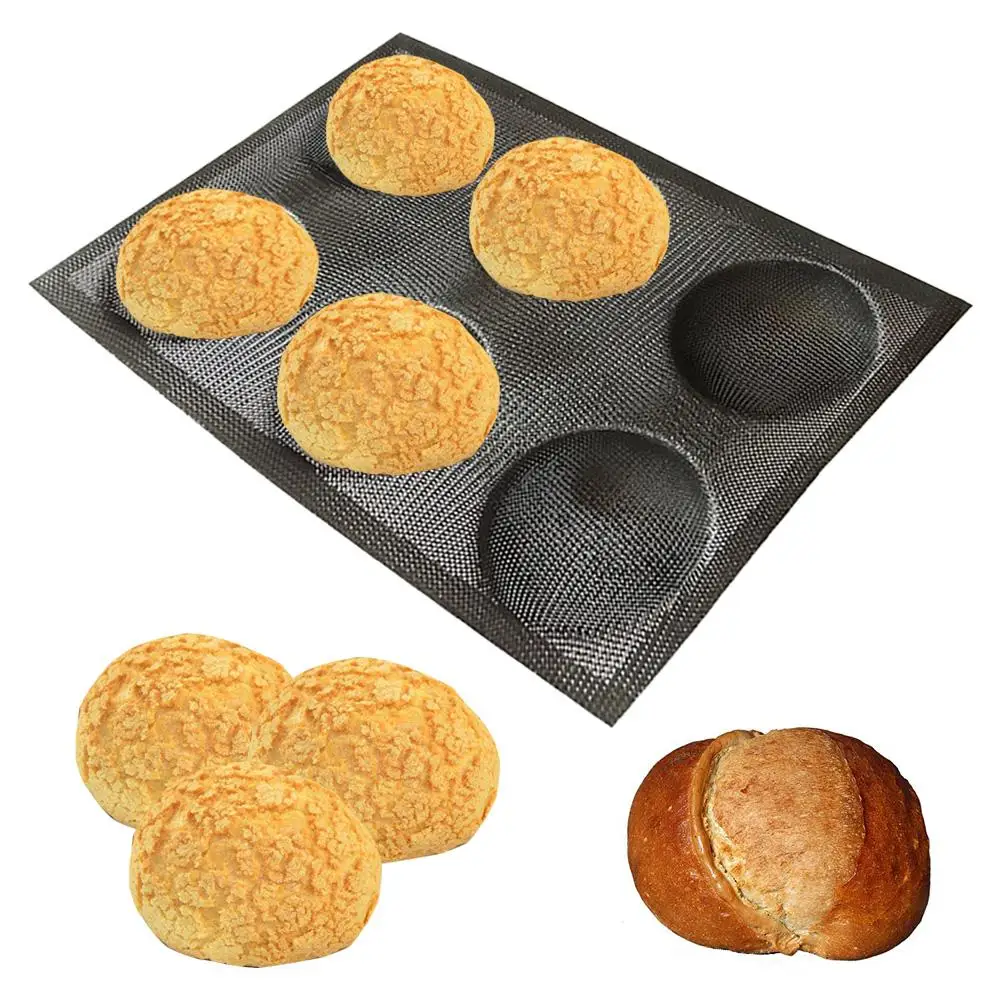 

Semi-circular Bread Mold Silica Gel Glass Fiber Coating Breathable Egg Tart Mold