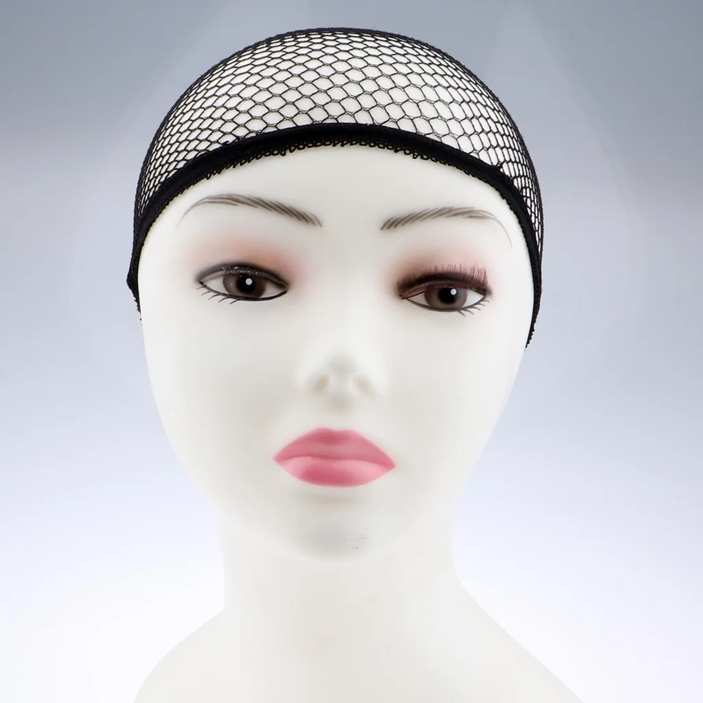 

5 Pieces Soft Black Glueless Hair Net Wig Liner Wig Caps For Making Wigs Spandex Net Elastic Dome Wig Cap