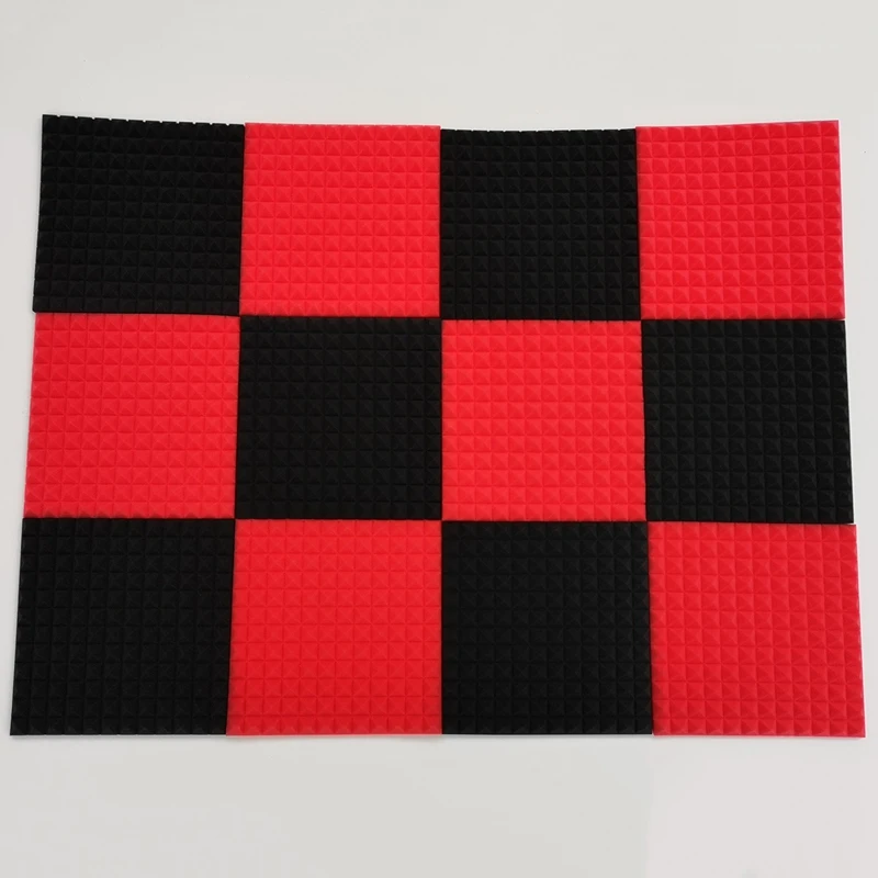 

12Pcs Soundproofing Foam Studio Acoustic Foam Soundproof Absorption Treatment Panel Tile Polyurethane Foam