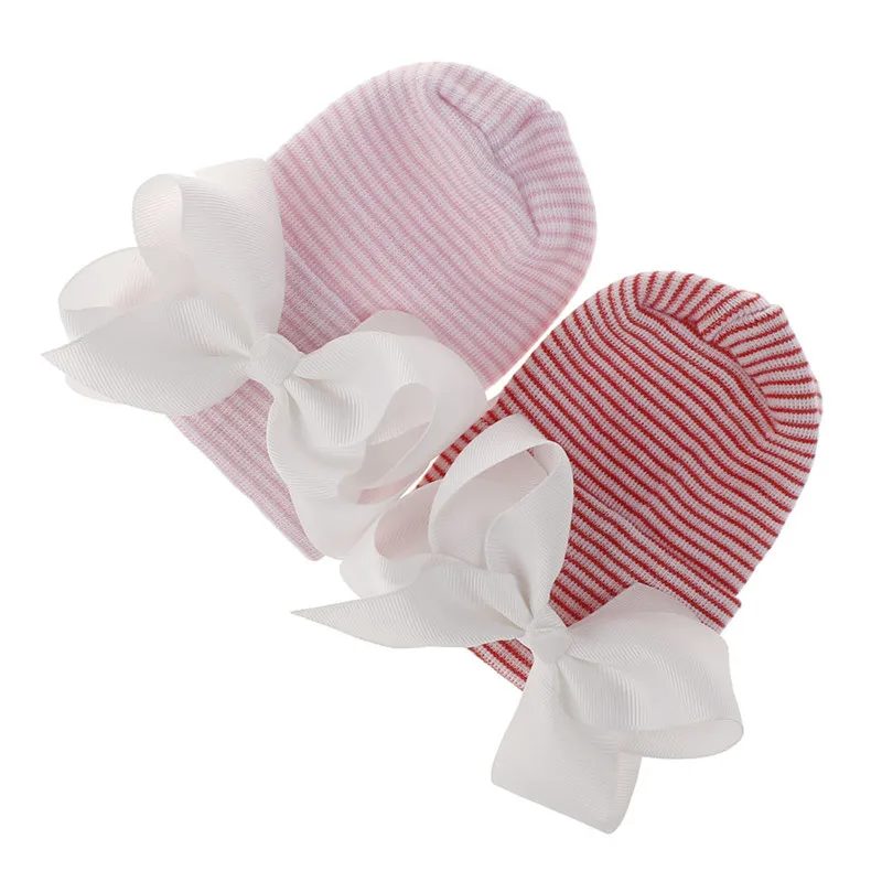 

Baby Hat Newborn Knit Warm Hat Bow Infant Hospital Hat for Boys Thicken Beanie Caps Toddler Girl Headwear 0-6 month Kids Turban
