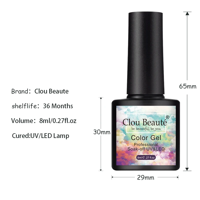Новый флакон Clou Beaute 130 цветов Гель-лак для ногтей 8 мл УФ-лак краска