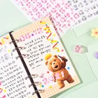 MOHAMM 2 листа, красочные блестящие цифры, буквы алфавита, сетчатые текстурные наклейки для проектов сделай сам, фото, открытки в альбом конверты