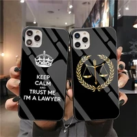law student lawyer judge accessories phone cases tempered glass for iphone 12 pro max mini 11 pro xr xs max 8 x 7 6s 6 plus se