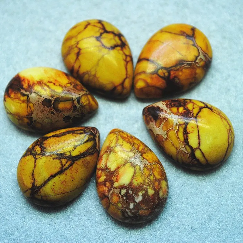 5 шт. натуральные синие зернистые камни кабошоны в форме капли 18x25 мм натуральный