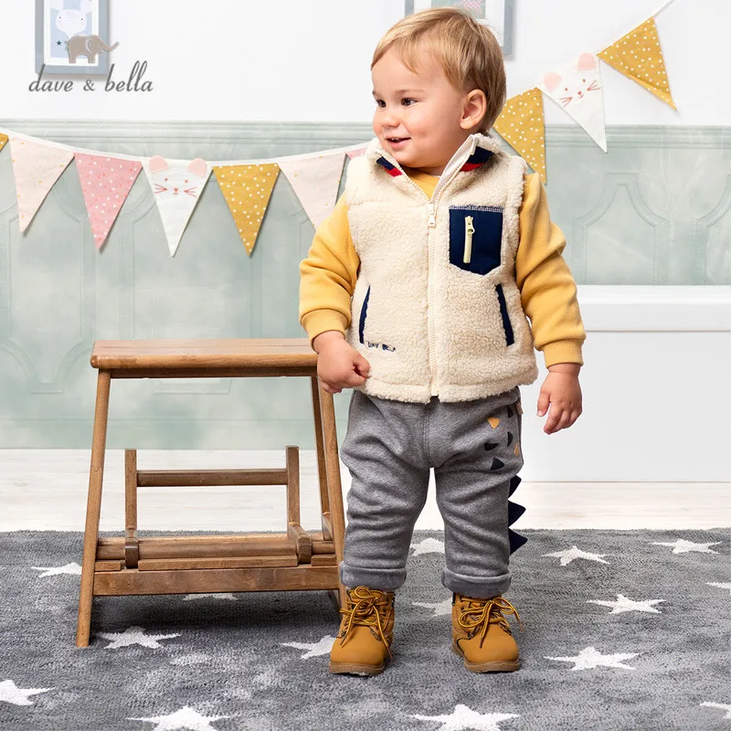 

DBX14603 dave bella winter kids boys casual pockets letter padded coat children fashion sleeveless vest
