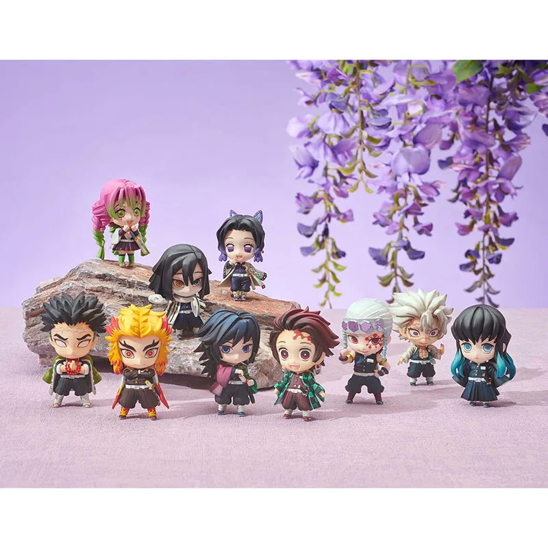 

5Pcs Anime Demon Slayer Kisatsutai Tanjirou Nezuko Combat Series Figurine Action Figure Ornament Model Toy Movie Collection