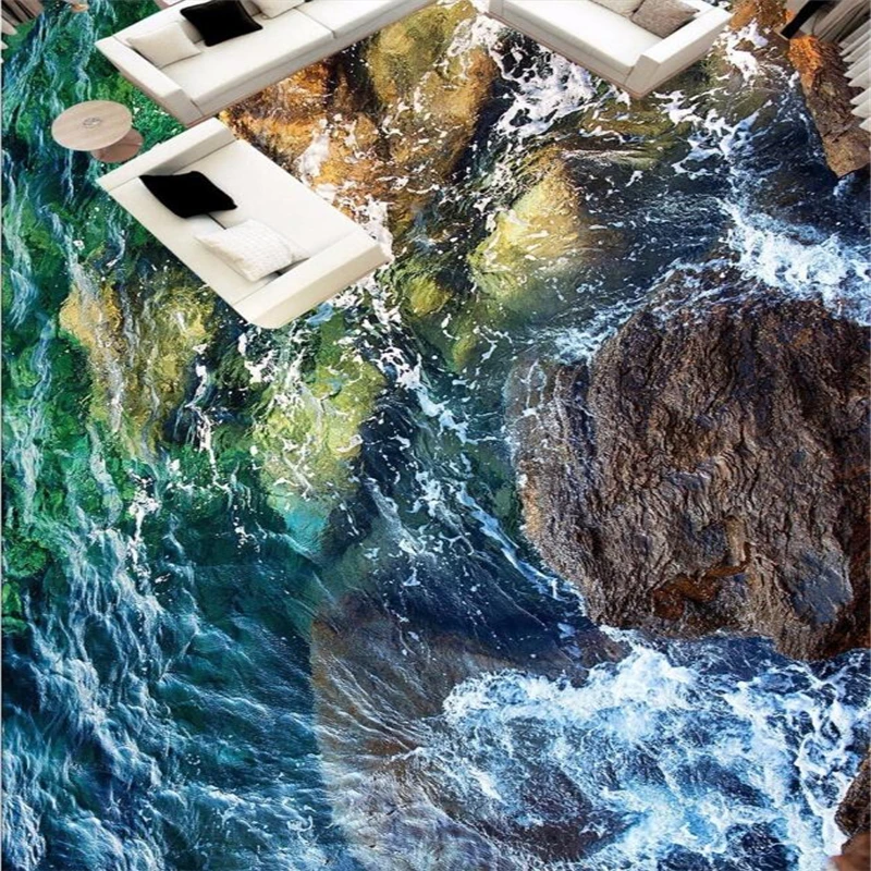 Напольная 3D-картина wellyu на заказ красивые обои побережье страны чудес камень 3d