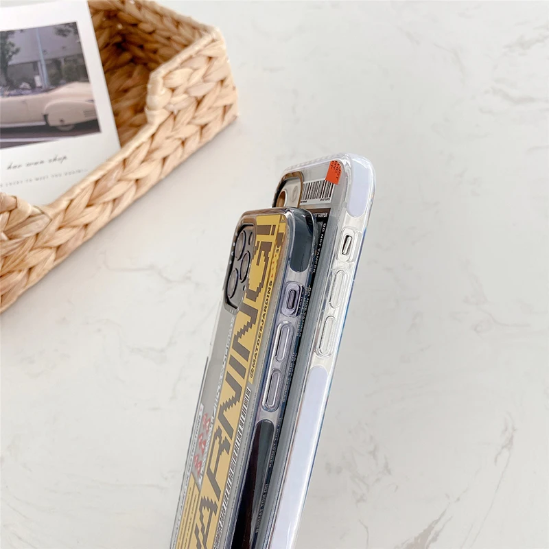 

Luxury brand Danger Warning Label Soft Silicon Phone Case For iphone 12 MiNi 6 7 8 X XS XR MAX 11 Pro Plus SE Back Cover