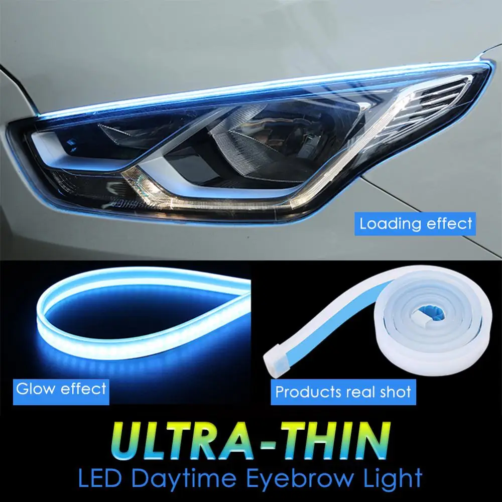 2pcs Car DRL Flexible LED Strip Turn Signal Light Fog Driving Lamp Daytime Running Lights Waterproof Auto Headlight Assembly | Автомобили