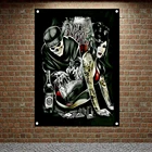 Тату-череп, искусственный гобелен, HD обои, украшение для дома, винтажные сексуальные баннеры для девочек, флаги, настенные подвесные украшения, роспись