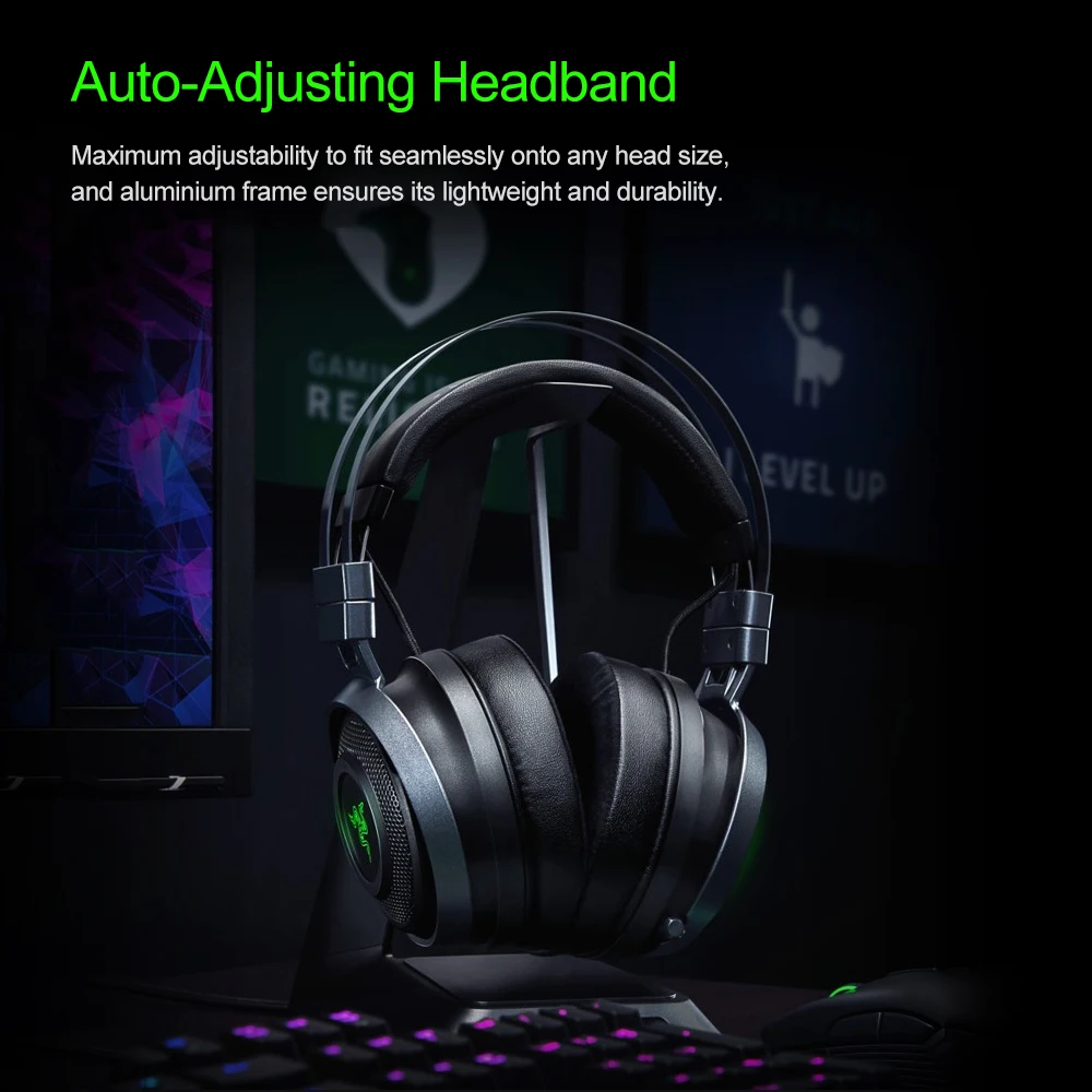 Razer Nari незаменимая Беспроводная игровая гарнитура наушники THX пространственное