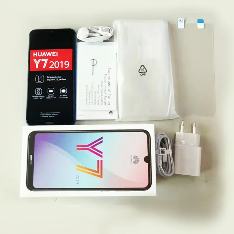 Huawei Y7 смартфон с восьмиядерным процессором Snapdragon 450 ОЗУ 9 3 ГБ ПЗУ 32 4000 мАч экран 6 26
