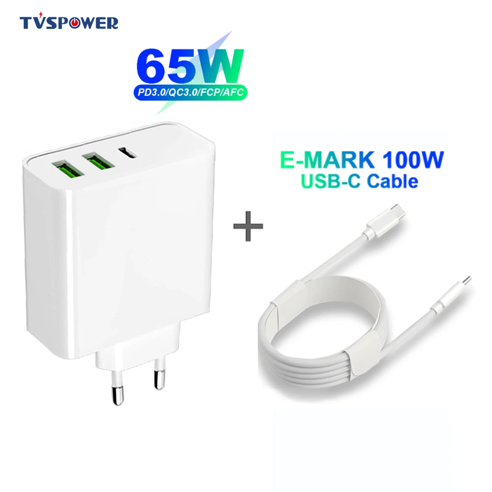 65 Вт USB Type C PD быстрое настенное зарядное устройство QC3.0 для ноутбука Адаптивное 20