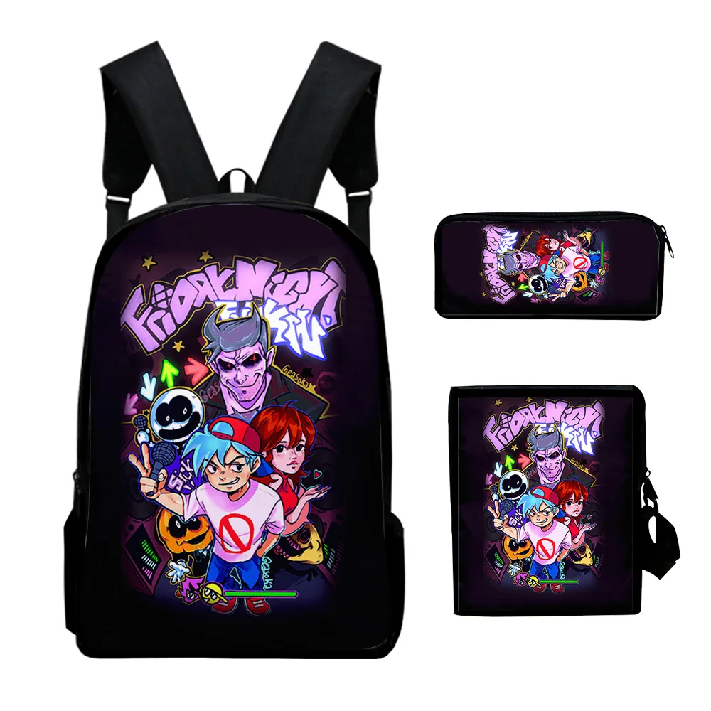

2021 New 3pcs/Set Backpack Friday Night Funkin Fashion Backpack Shoulder Bags Print Hip hop School Bag Mochilas Student Backpack