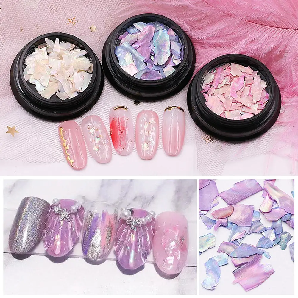 1Pcs Nail Decorations Shell Sequins Gradient Art Broken Natural Abalone Pieces 3d Manicure UV Gel DIY | Красота и здоровье
