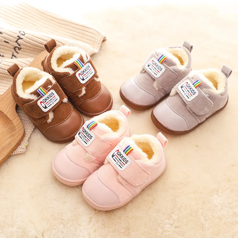 Детские зимние ботинки для маленьких девочек и мальчиков уличные теплые