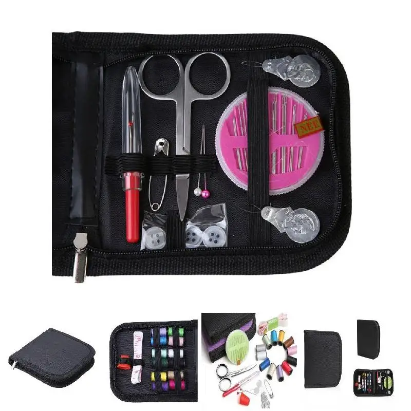 

Sewing Box Set Tool Kit Needle Scissor Thread Storage Portable Organizer for Home Sewing Accessories Tool Set with Storage Bag