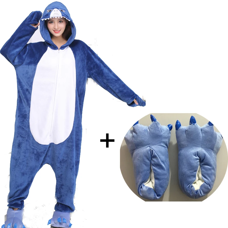 кигуруми для взрослых Акула молнии пижамы-комбинезоны в виде животных