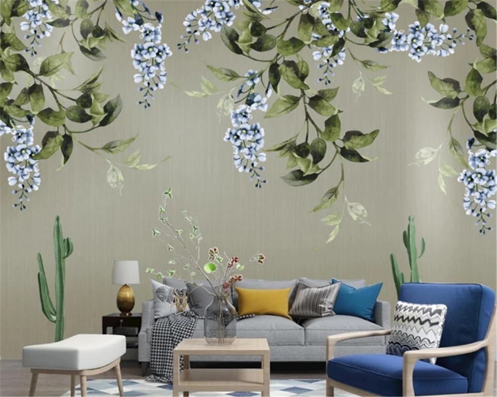

beibehang Custom photo wallpaper 3D garden plants flowers butterfly small fresh living room bedroom TV background wallpaper