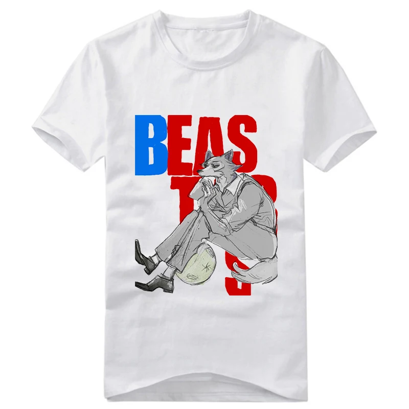 Популярная аниме футболка BEASTARS legoshi Haru с цветным принтом героев летняя