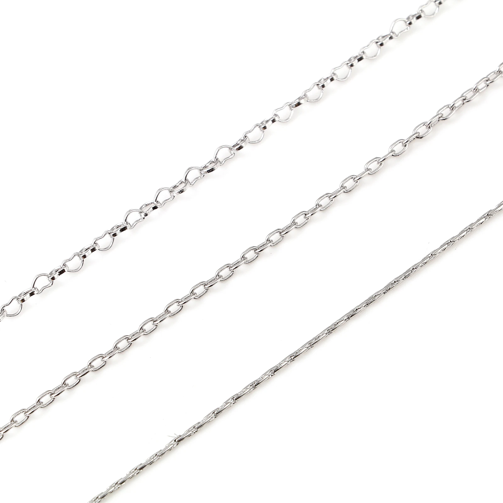 

Copper Necklace Snake Chain Silver Color Metal DIY Making Bracelets Necklace Chains Jewelry Findings 45cm 46.5cm 47cm long, 1PC