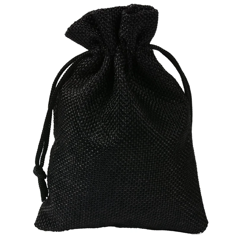 

Linen Cloth Drawstring Bags, Pure Color Beam Pocket Goods Storage Cotton Beam Pocket 20 Pcs, 10x14 cm, Black