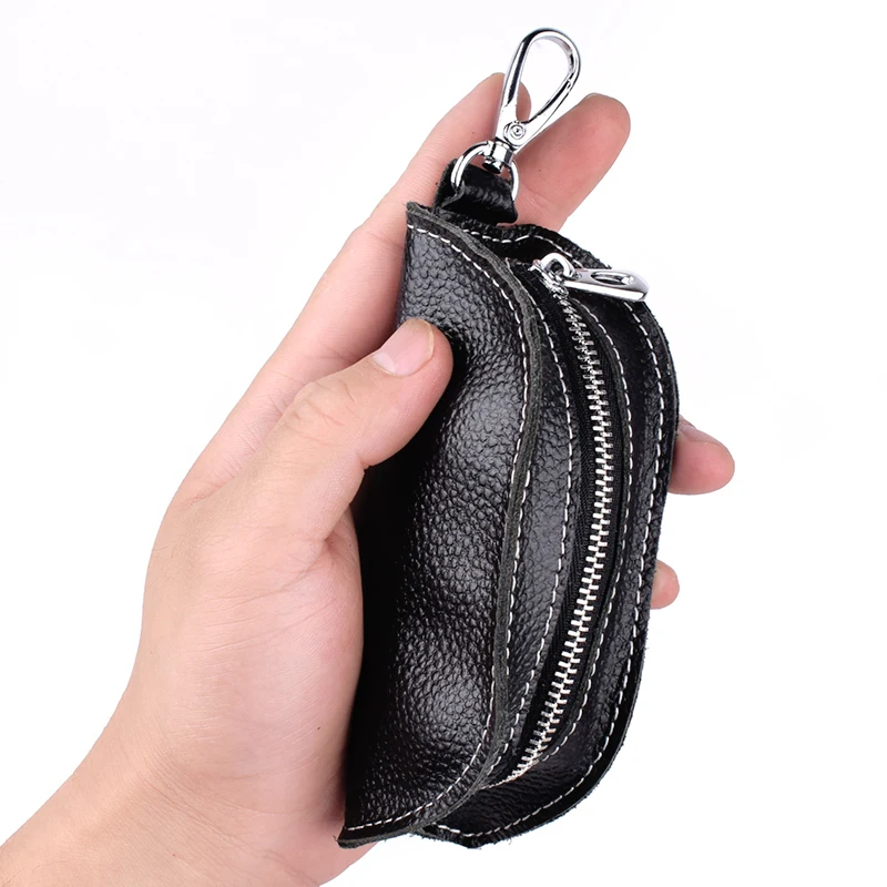 

Genuine Soft Leather Keychain Holder Housekeeper Case For Russia Large Key EDC Men Women Car Keys Chain Wallet Organizer Bag