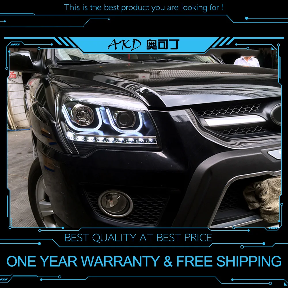 AKD тюнинг автомобильных фар для KIA Sportage 2007 2013 светодиодные фары DRL ходовые огни Bi