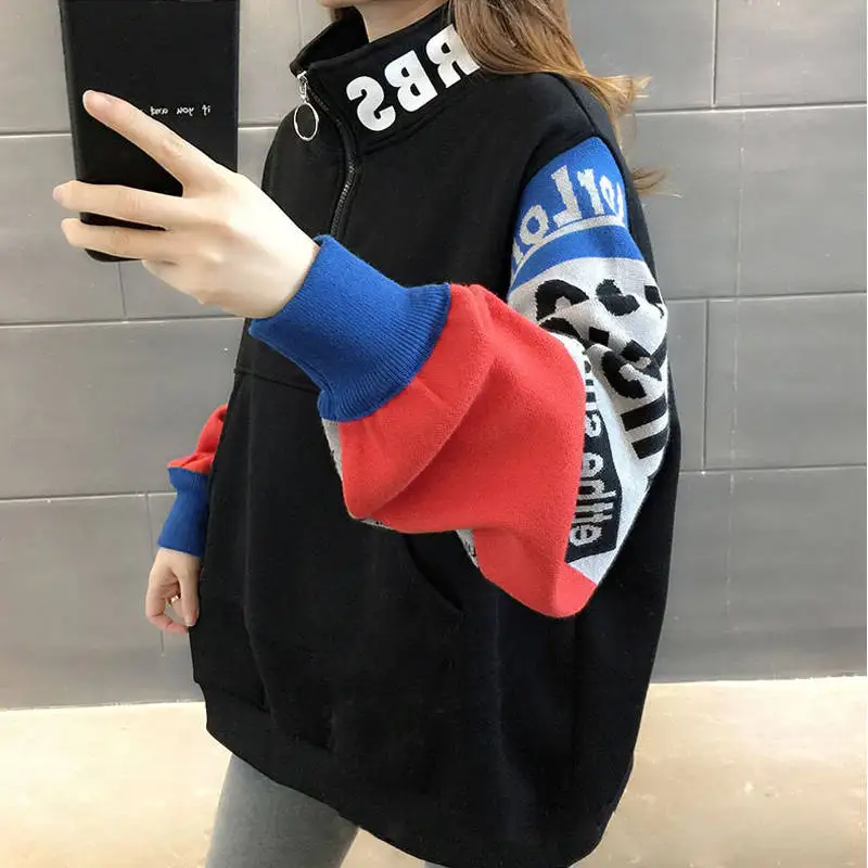 Фото Oversize Turtleneck Printed Women's Hoodies Plus Velvet Sweatshirt Lady Autumn Harajuku Patchwork Warm Pullovers Hoodie Female Женская Oversize Turtleneck Printed Women's Hoodies Plus Velvet Sweatshirt Lady Autumn Harajuku Patchwork Warm Pullovers Hoodie Female Женская