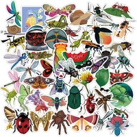 50pcs nature animals insects bees butterflies ladybug stickers laptop guitar luggage phone graffiti sticker decal kid toy