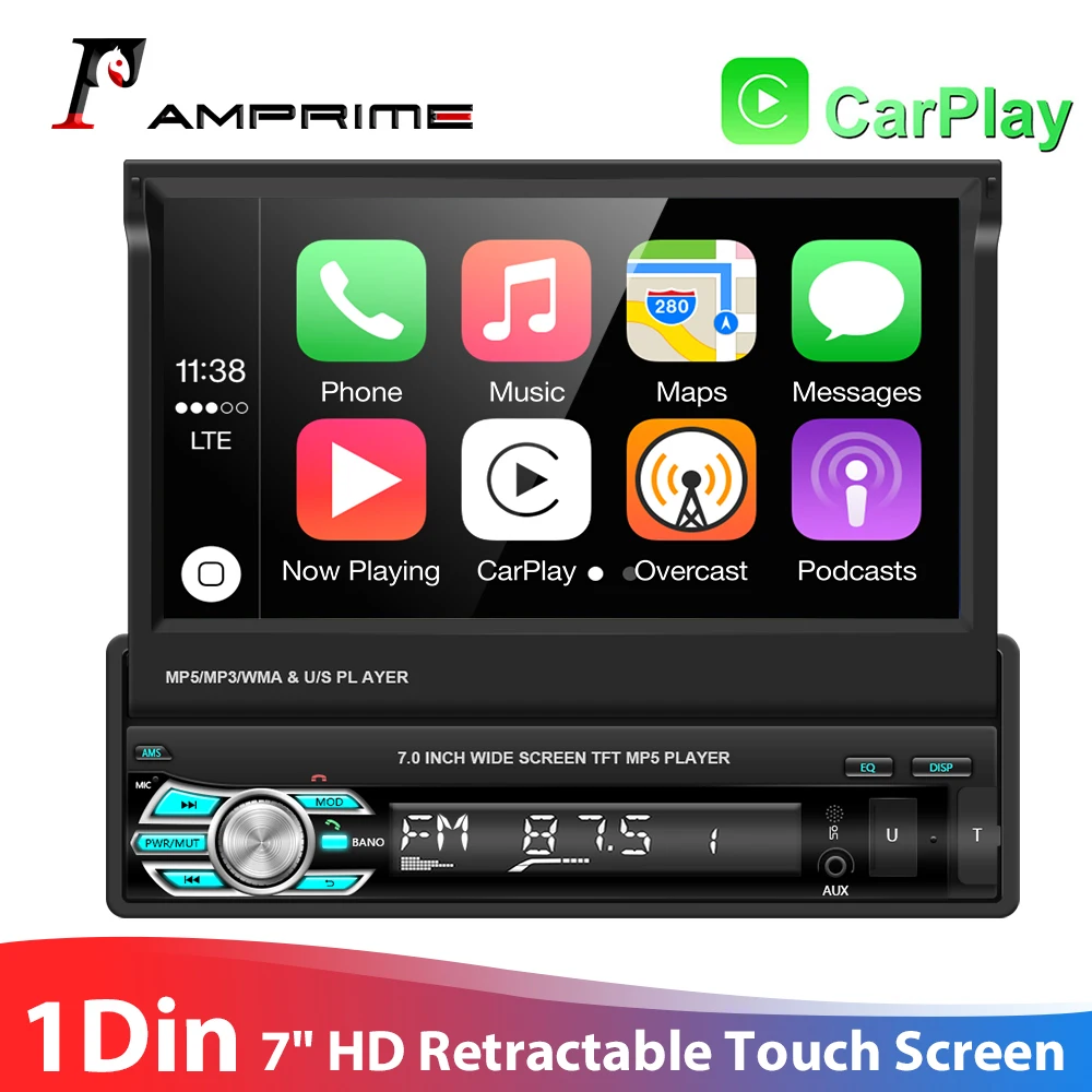 Автомобильный MP5-плеер AMPrime универсальный выдвижной HD монитор с 7 &quotсенсорным