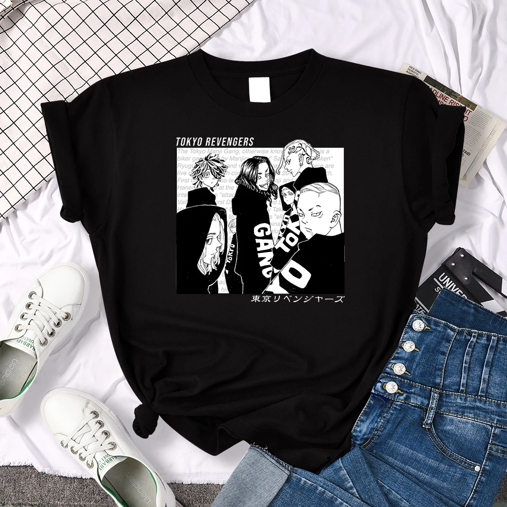 

Футболка женская оверсайз с рисунками из комиксов Токио, с принтом revengers, Повседневная дышащая летняя футболка, модная уличная футболка