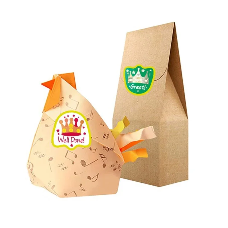 

100-500pcs Cartoon Shield Crown Sticker Teacher Encouragement Reward Student Label Children Party Gift Decoration Sticker