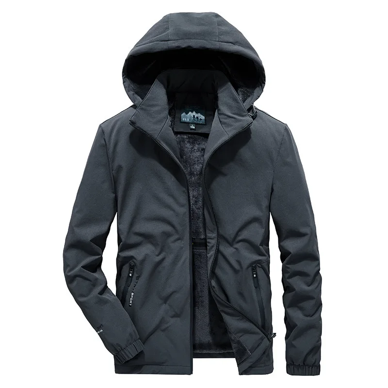 

Men Jacket New Autumn Winter Coats Thicken Warm Outwear Male Windproof Jacket Fashion Hooded Outdoor Clothing Asian Size