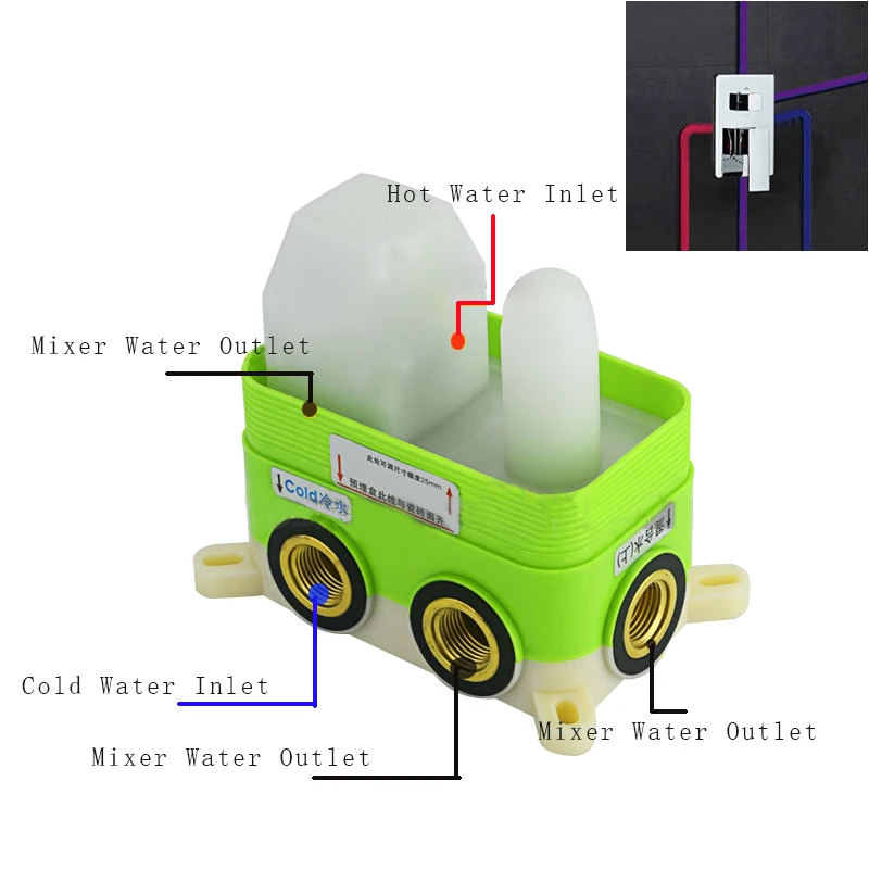 Скрытые латунные смесители для душа смеситель горячего и холодного 3 ходовой
