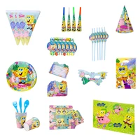 sponge bob party supplies kids disposable napkins towels plates cups wedding decoration baby shower birthday party favors