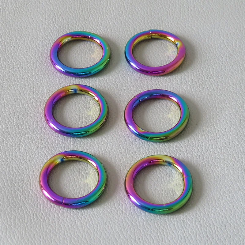 

1Pcs Inner 20mm Rainbow Metal Circular O Ring Buckle Pet Dog Collar Harness Clasp For Bag Straps Accessory Belt Loop Hardware