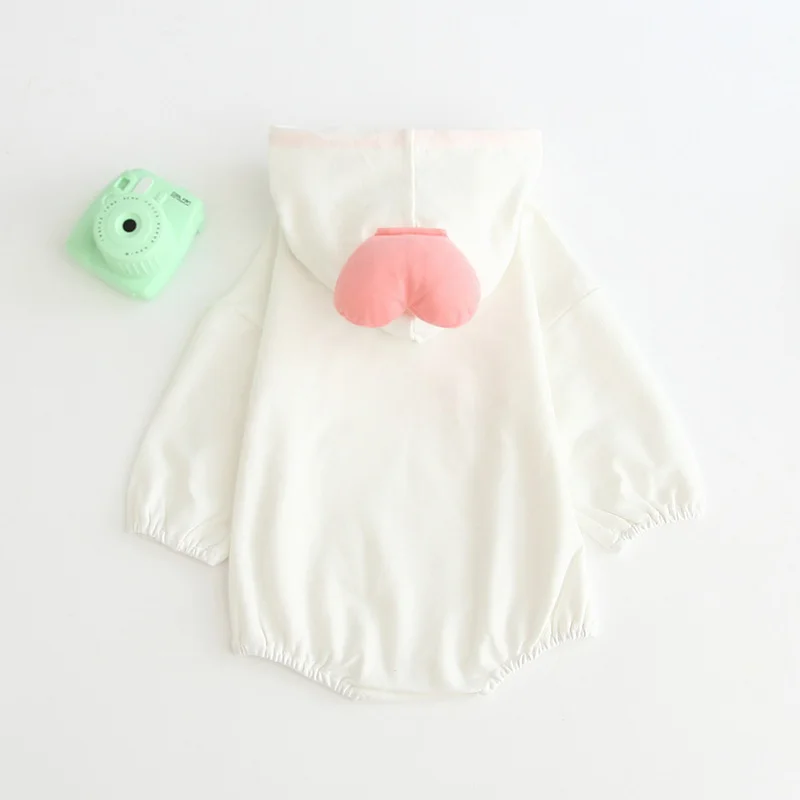 Body de oto&ntilde;o para beb&eacute;s y ni&ntilde;os, mono grueso con bolsillo y coraz&oacute;n de amor en 3D, blanco y gris, ropa dulce para reci&eacute;n nacidos, E9333, novedad de 2021-2