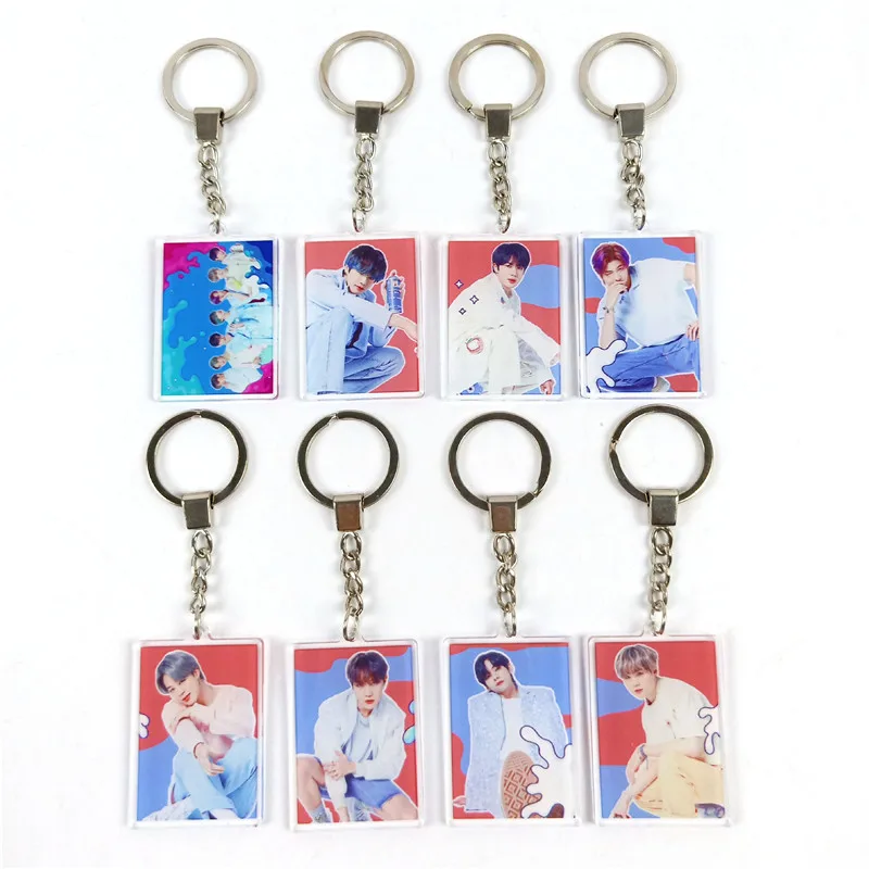 

1 Pcs Bangtan Boys New Album Map Of The Soul 7: The Journey Keychain Jk Suga V Jimin Jhope RM Jin Reality Pendant Accessories