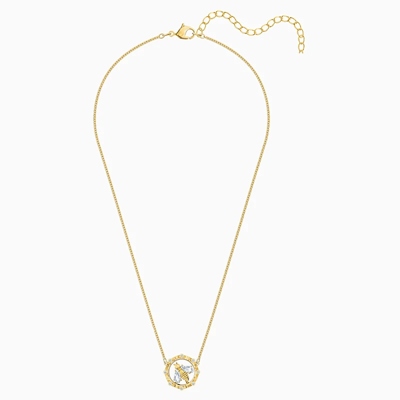 

Fashion SWA New BEE A QUEEN Golden Necklace Exquisite Round Bee Decoration Crystal Lady Elegant Romantic Jewelry Gift