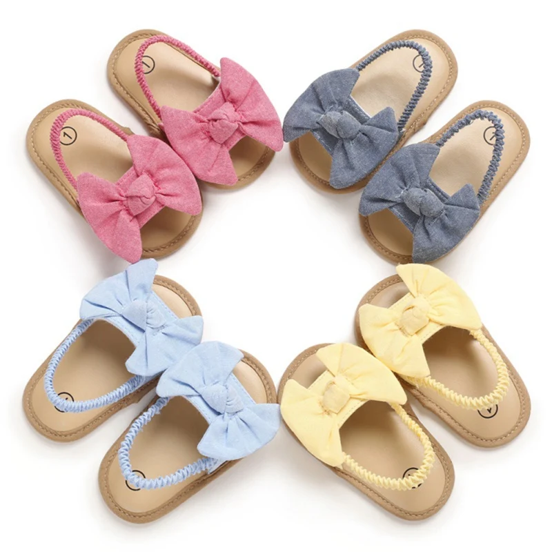 

Newborn Baby Shoes Baby Kids Girls Shoes Non-Slip Canvas Bowknot Toddlers Newborn Infantil Sandals