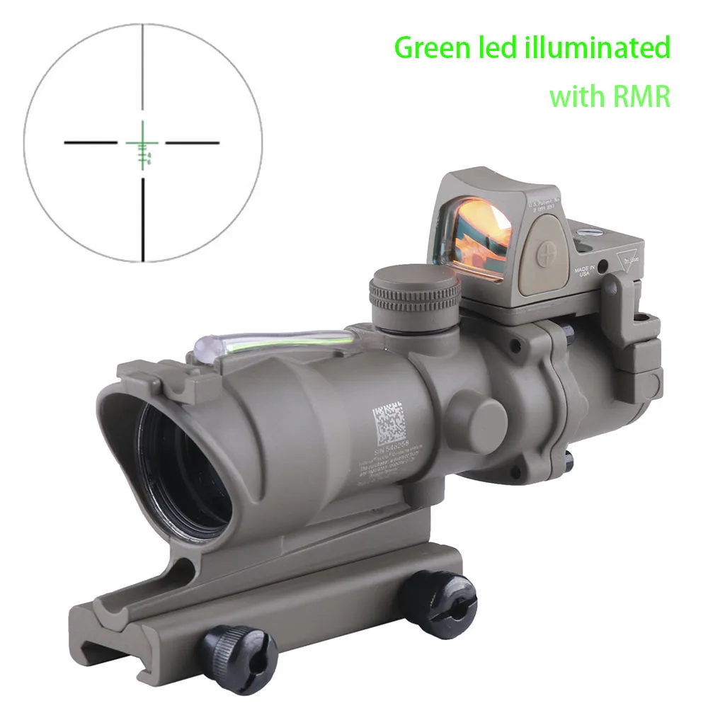 ACOG 4X32 настоящая оптика Красная Зеленая точка с подсветкой 4 стиля сетка RMR