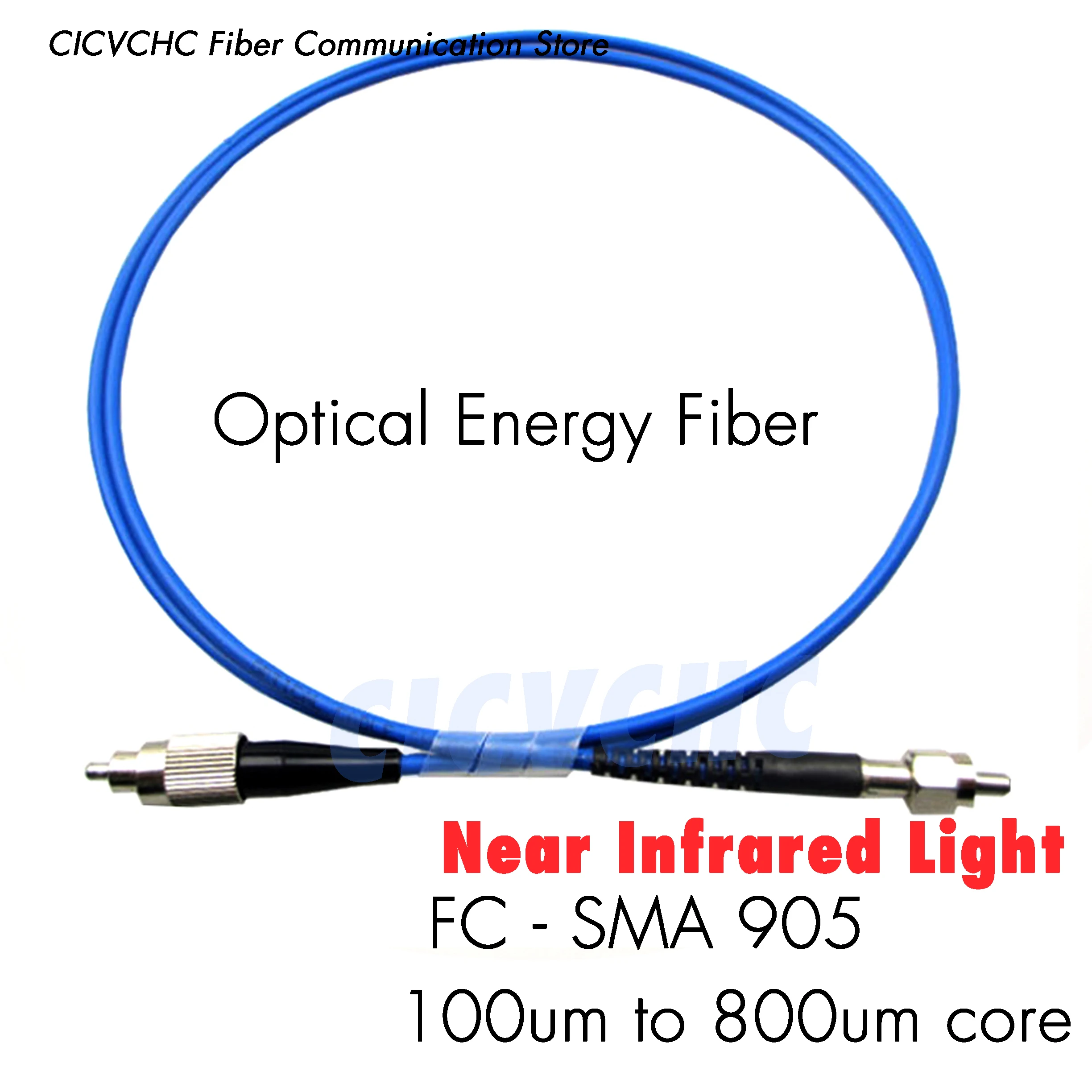 SMA905-FC/UPC energy fiber optic patch cord jumper with 100um to 800um core for Near Infrared Light