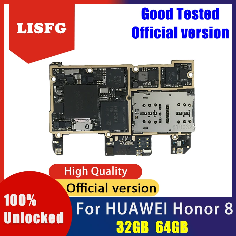 Материнская плата для HUAWEI Honor 8 материнская 32 ГБ 64 с полной разблокировкой Logic